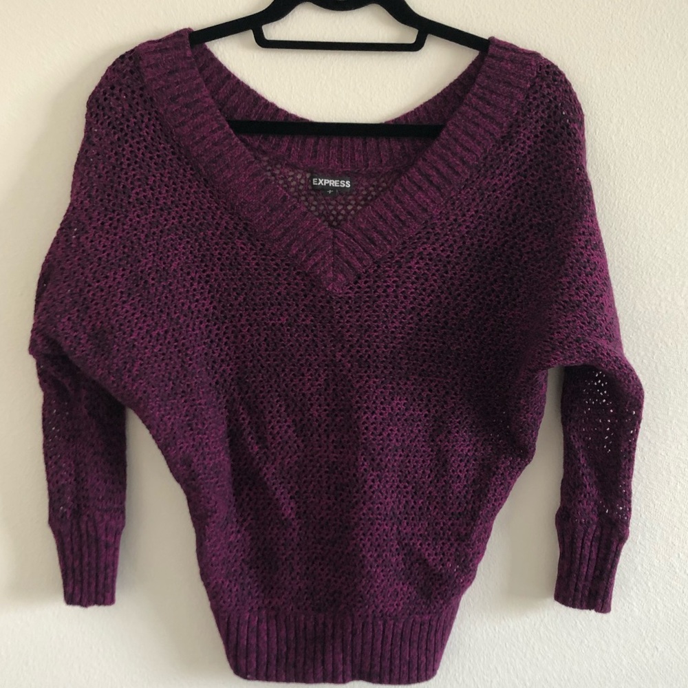 Magenta dolman 3/4 sleeve sweater by express